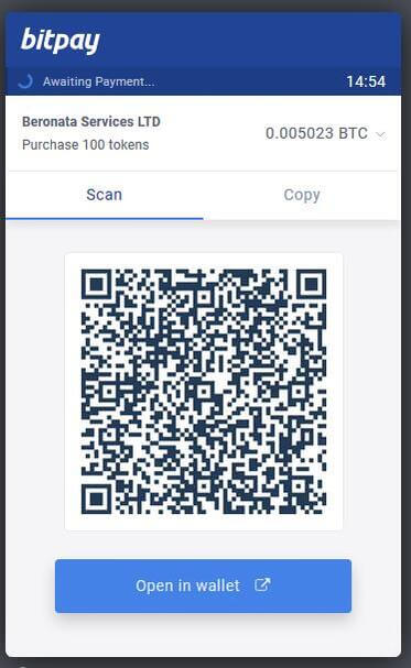 Complete the purchase with Bitcoin
